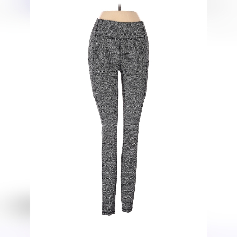 Lululemon Wunder Under Hi-Rise Leggings Chevron Dot Black/White Mesh Panel
